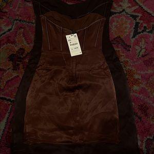 zara brown strapless dress never worn